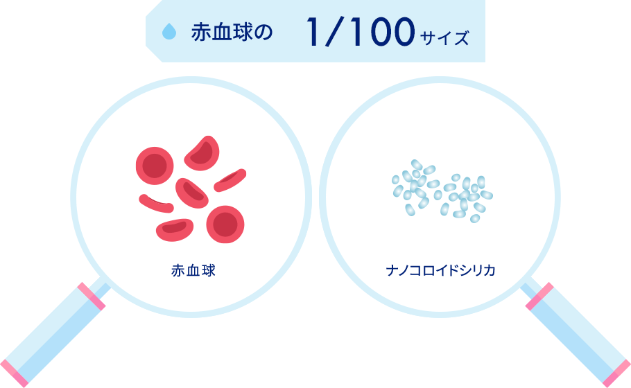 赤血球の1/100サイズ