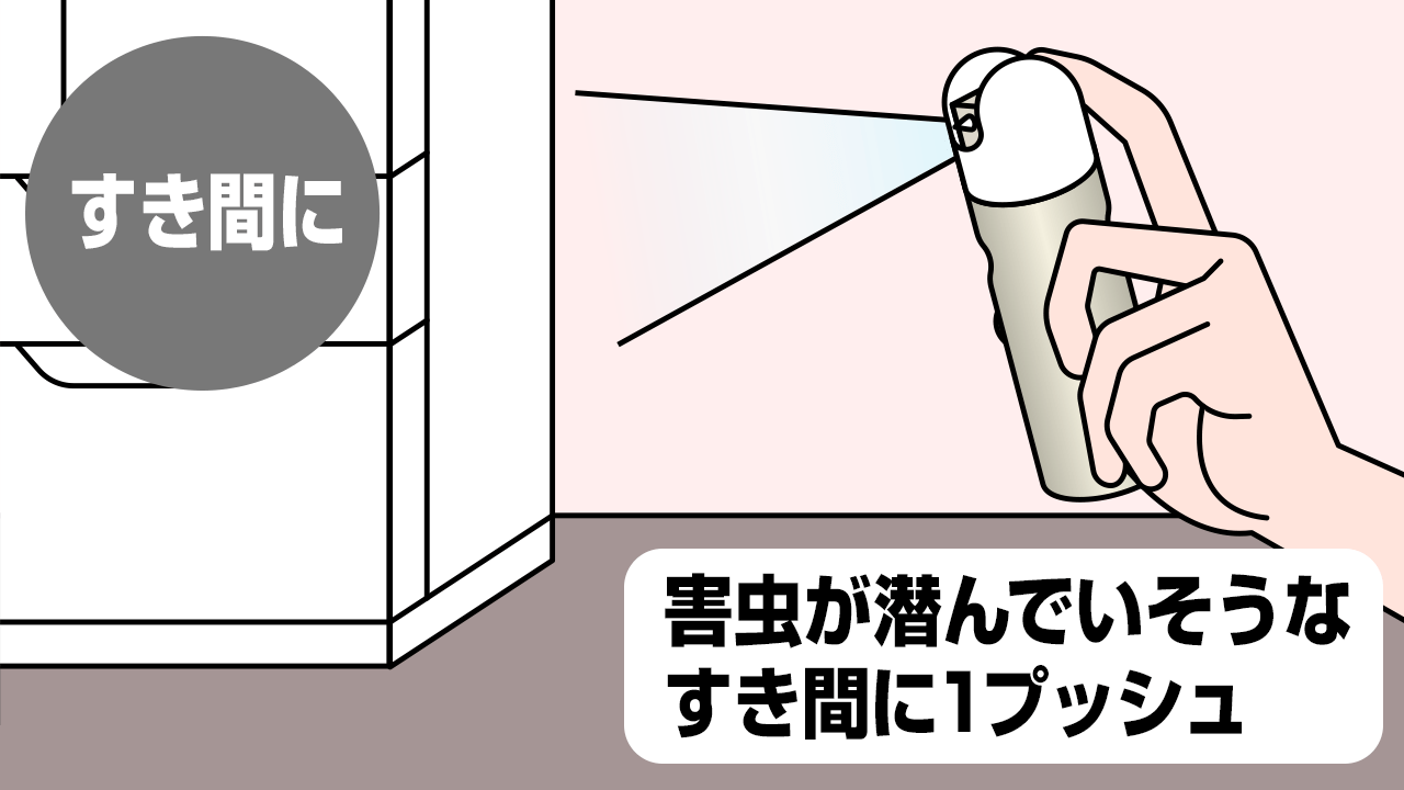 すき間に 害虫が潜んでいそうなすき間に1プッシュ