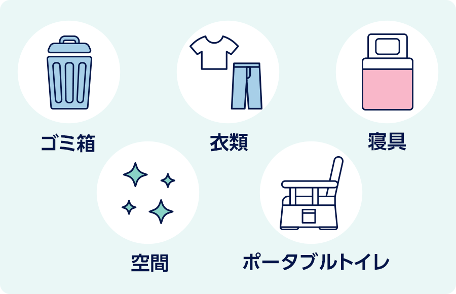 ゴミ箱、衣類、寝具、空間、ポータブルトイレなどにお使いいただけます