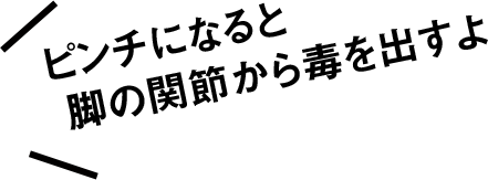 ピンチになると脚の関節から毒を出すよ