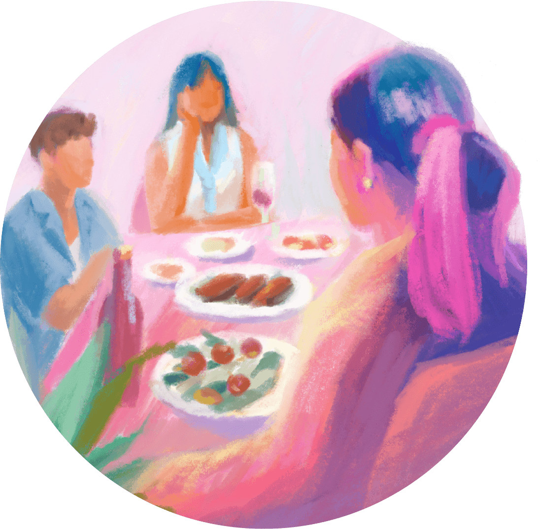 明日は​懐かしの友達と食事会​