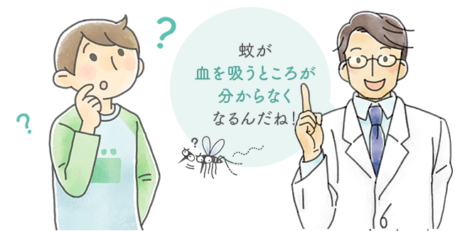 蚊が血を吸うところが分からなくなるんだね!